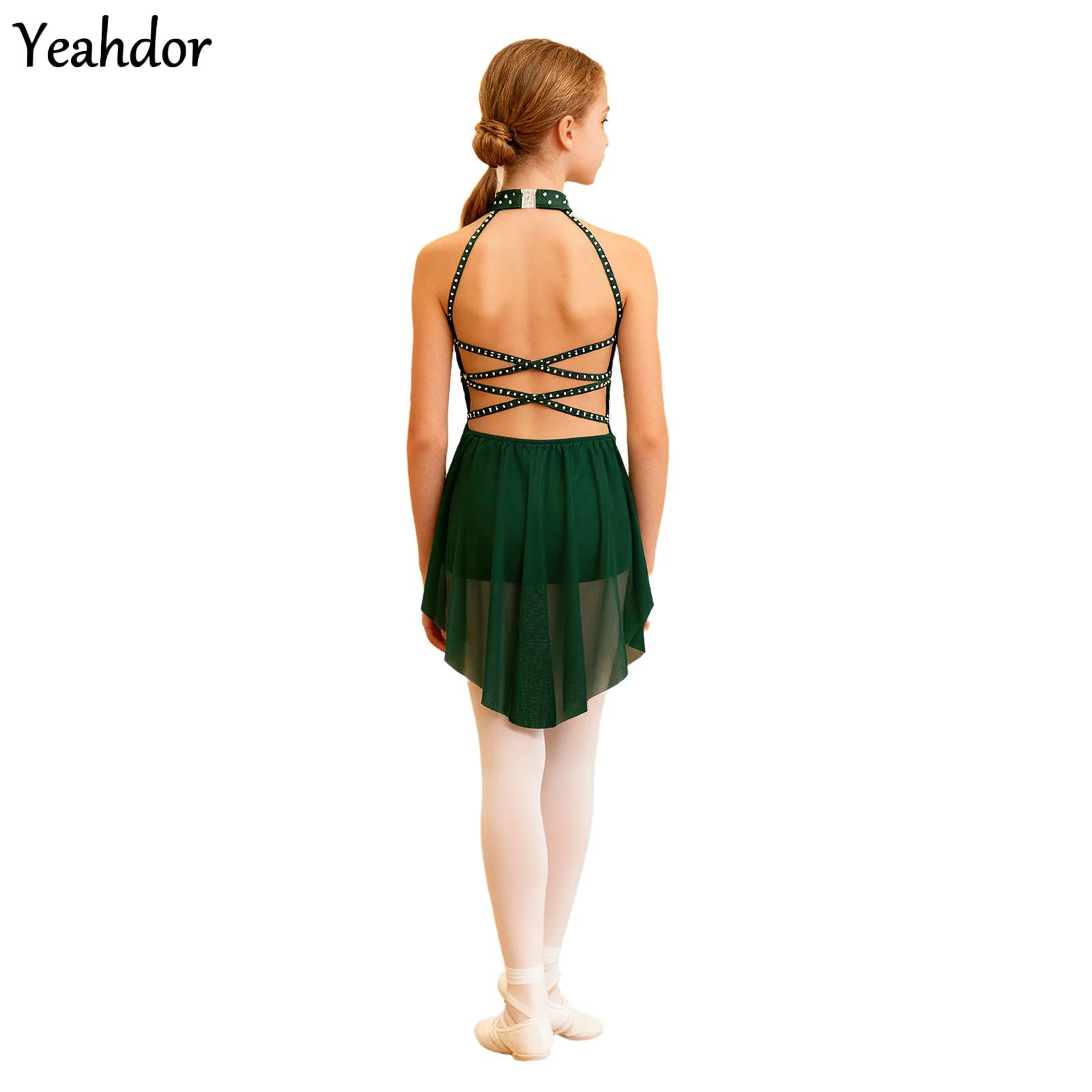 Rhinestone Banding Trim - Vestido de Dança Lírica para Meninas