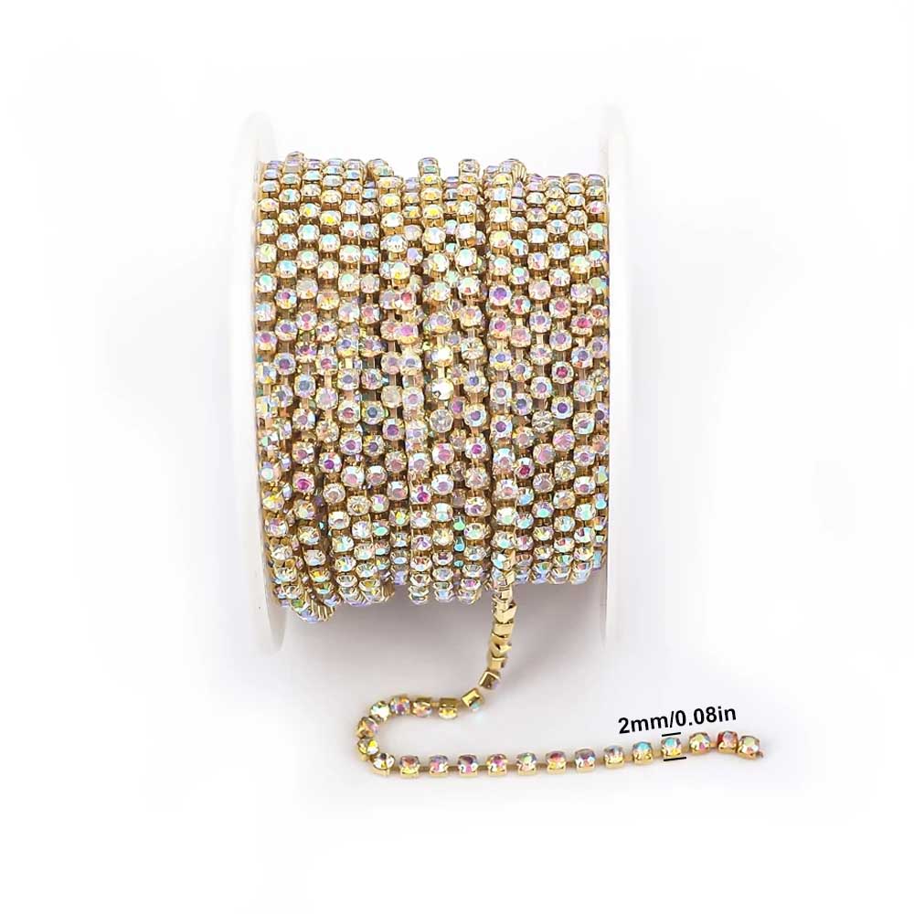 9m novo 2mm cristal ab strass  - Sew On Rhinestone avaliação e preço