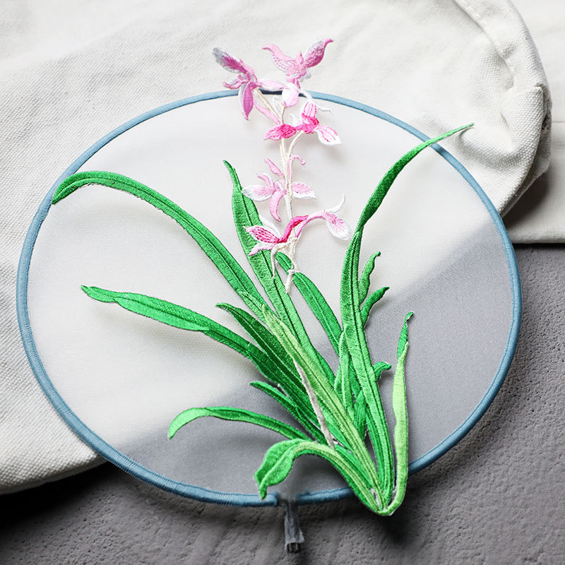 Cymbidium Etiqueta Bordada par - Applique Patch Flower avaliação e preço