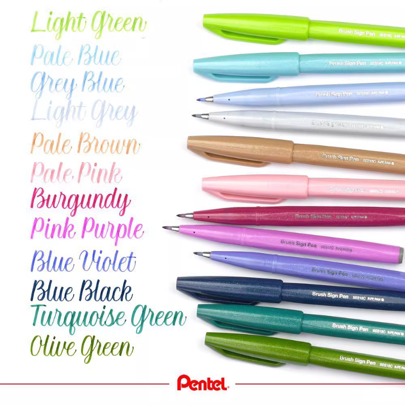 1pc pentel fude escova caneta  - Pentel Pen Sign Pen avaliação e preço