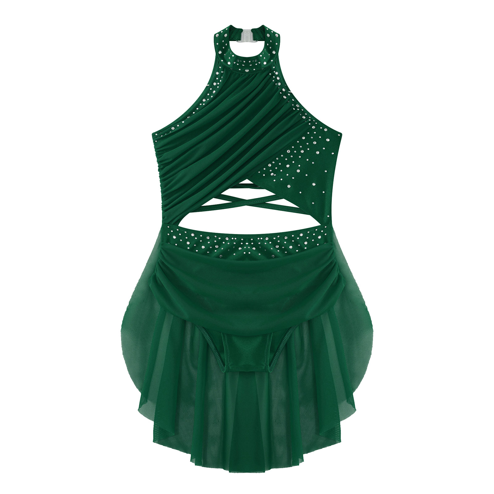 Vestido de Dança Lírica para M - Rhinestone Banding Trim avaliação e preço